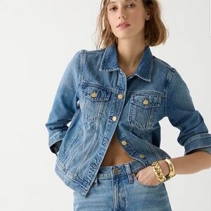 ⭐ J. Crew Classic Denim Jacket in Brilliant Day Blue Wash Womens Sz Small #11-22